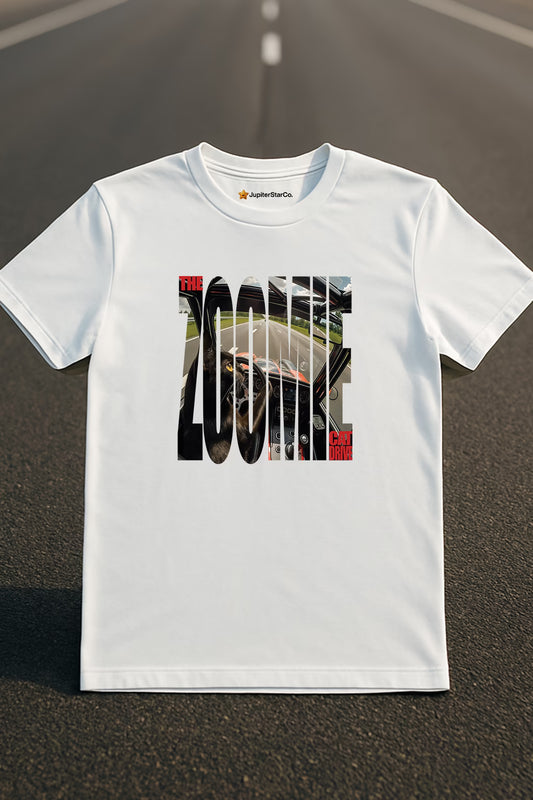 The Zoomie Cat Drive T-Shirt White