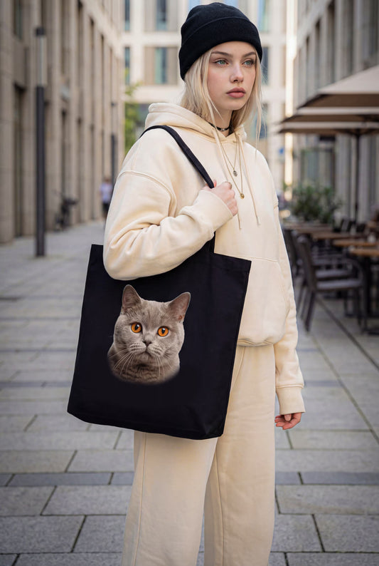 Hyper-Realistic Custom Pet Portrait Tote Bag